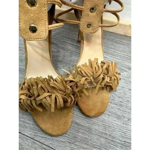 *NEW* Alejandra G. Heels - Size 40 (US‎ 9) Suede Fringe Tan High Heel Sandal - Picture 14 of 15